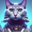 Placeholder: A beautiful portrait of a cute cyberpunk cat by sandra chevrier and, greg rutkowski and wlop, purple blue color scheme, high key lighting, volumetric light, digital art, highly detailed, fine detail, intricate, ornate, complex, octane render, unreal engine, photorealistic