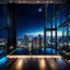 Placeholder: in luxury hall in top floor of skyscrapper in moder city at night sky, ,city scape at backgrownd