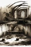 Placeholder: dark fantasy art of a medieval abandoned hall