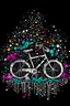 Placeholder: The bike goes in an abstract state, then fumes come out. Have the city silhouette in front of you. Produce it in png format that can be used as a logo. Create a unique t-shirt design in PNG format using artificial intelligence. The design should incorporate elements of artificial intelligence, such as neural networks or robots."