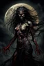 Placeholder: A dramatic digital painting portraying a horror monster under the Moon, veins pulsing, claws of temptation visible, soul in turmoil. In the style of Luis Royo and Boris Vallejo and Giger and Ridley Scott, vivid colors, swirling brushstrokes, highly detailed, 8k resolution, surrealistic., juicy emotions, painting, gloomy fantasy, gloomy day, dark world, portrait, wide strokes, a weaving frame around, by Ryohei Hase, Agnes Cecile, Raymond Swanland, Anne Bachelier