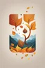 Placeholder: square logo , landscape with leaf fall, flying leaves