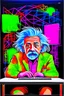 Placeholder: albert einstein in with laptop vivid colors