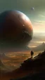 Placeholder: sci fi planet, monster companion, view from distance