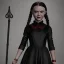 Placeholder:  Greta Thunberg as wednesday addams black dress,soft goth libstick, wednesday addams make up, overknee socks, dramatic lighting, highly detailed oil painting, volumetric lighting