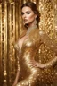 Placeholder: Gorgeous photography Super model Russian beautiful female dressing golden gown bodysuit,luxury jewelrys diamonds background