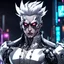 Placeholder: silver skinned anime Dragman cyberpunk