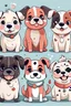 Placeholder: design a series of graphic cute dog illustrations