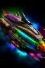 Placeholder: Beau vaisseau mere intergalactique couleurs arc en ciel