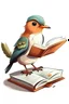 Placeholder: A bird is reading a book