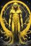 Placeholder: yellow god of ballance inhumane cosmic horror yellow paint