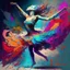 Placeholder: Revolution, dream of freedom, hope, colorful dancer, woman, digital art