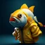 Placeholder: A fish wearing a flu jacket