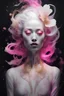 Placeholder: a photo RAW, (Black, neon pink and magenta : Portrait of 2 ghostly long tailed white koi, woman, shiny aura, highly detailed, gold and pearly filigree, intricate motifs, organic tracery, by Android jones, Januz Miralles, Hikari Shimoda, glowing stardust by W. Zelmer, perfect composition, smooth, sharp focus, sparkling particles, lively coral reef background Realistic, realism, hd, 35mm photograph, 8k), masterpiece, award winning photography, natural light, perfect composition, high detail, hyper