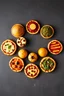 Placeholder: The nine planets of the solar system in the shape of 9 Pizzas