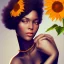 Placeholder: black girl with sunflower