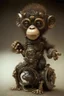 Placeholder: small cute steampunk mechanical monkey, made of metal