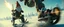 Placeholder: close up on gnome hit man with rocket boots in suit on a mech sled in winter wasteland, style of fallout 4, high speed with motion blur, on elevated road