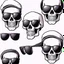 Placeholder: skeleton whit cool sunglasses emotes sheet