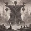 Placeholder: Generate a visually striking artwork that depicts an altar of blood and vampirism drawing inspiration from dark mythology and biblical references. Incorporate elements of chaos, destruction, and a foreboding atmosphere.