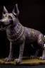 Placeholder: A purple undead elemental hyena designed in Ancient Roman mosaics painted by Francis Danby