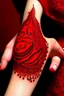 Placeholder: A red fiery volcano shaped like a hot pepper designed in Mehndi design