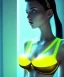 Placeholder: Yellow bra, cyberpunk,