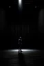 Placeholder: Speaker on a stage in a dark auditory with projector on him
