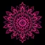 Placeholder: Hip Hop Wireframe Pink & Maroon Neon Mandala On Black Background.