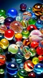 Placeholder: many stunning glass marbles, colorful, extremely detailed, realistic shapes, colorul, 90s nostalgia, stunning, shiny, ultra detailed, perfect photo