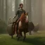 Placeholder: Full body, 3d render, Harry Potter 1800's men style, 1800's hair style, 1800's men clothes style, riding horse, hyper realistic, octane render, unreal engine 5, 8k, palace background, uhd