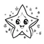 Placeholder: A black and white cute drawing of a Christmas star. Only outline, white background,for kids. The illustration should be in [SUPER SIMPLE], black and white, bold line art with a clear, mostly empty background. [INCLUDES ONLY OUTLINES WITH NO FILLED IN BLACK AREAS], ensuring no shading, no complex images, and making it very easy to color in between the lines.