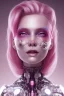 Placeholder: cyborg, pink hair, perfekt eyes, smile, real, dream lights