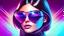 Placeholder: Portrait of a young woman with futuristic sunglasses digital illustration