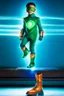 Placeholder: the flash fan and is a kid with emerald lighting symbol and blue suit and orange boots