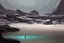 Placeholder: Grey Exoplanet in the hotizon, rocks, Night, lagoon reflection, sci-fi, epic, lesser ury painting