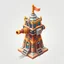 Placeholder: An ornate Ancient Egypt-themed tower defense unit with a heavy bazooka, featuring cartoon shading and low detail. Designed as a cute, simple mobile game asset with an isometric view. The unit has a whimsical, decorative design, perfect for Unity or Blender projects.