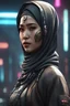 Placeholder: cyberpunk female moslem indonesia, 8k, realistic