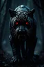 Placeholder: A fierce black jaguar with glowing red eyes, muscular build, adorned with tribal war paint resembling Kratos from God of War, standing in a dark, misty forest with dramatic lighting and deep shadows, cinematic style, ultra-detailed fur texture, intense expression, epic fantasy atmosphere