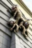 Placeholder: several weird hairy creatures climbing up the capitol building wall