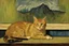 Placeholder: Portrait of a cat by Van Gogh