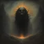 Placeholder: Text "THE POETIC EDDA", gathered to witness the ending of times - Brought to life by gods of deceit and lies, artsy death-metal album art, HD, surreal horror art, nightmarish, dynamic composition, dark color burn, based on the imagery of Zdzislaw Beksinski