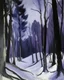 Placeholder: A purple winter forest painted by Paul Cézanne