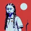 Placeholder: portrait of Greta Thunberg on top of the world