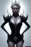 Placeholder: Pamela Anderson as evil queen in black leather, leather, busty, cleavage, angry, stern look. character design by cory loftis, fenghua zhong, ryohei hase, ismail inceoglu and ruan jia. unreal engine 5, artistic lighting, highly detailed, photorealistic, fantasy