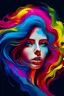 Placeholder: Colorful woman face, hair no air,
