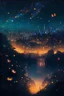 Placeholder: Imagine a majestic view of the "City of the Fireflies" with a vibrant, colorful landscape, where the fireflies sparkle and shine like stars in the night.