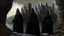 Placeholder: black robe hooded monks in the stone castle