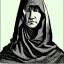 Placeholder: Cloaked woman, portrait, highly detailed