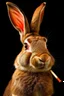 Placeholder: Portrait of a hunanoid rabbit, with a cigar; scars on his face
